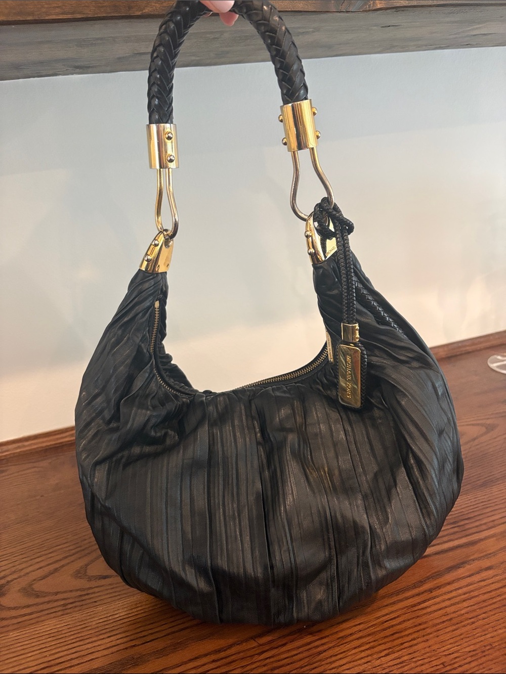 Black Micheal Kors Collection Skorpios Hobo Bag